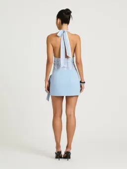 Benni Tiano Mini Dress Blue Stripe Size 10 for rent on The Volte - image 3