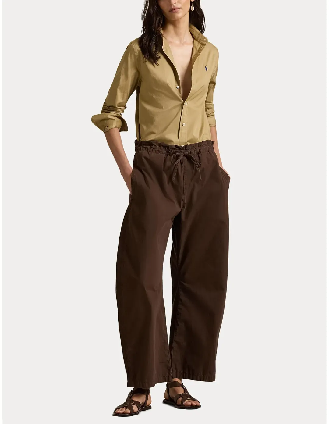 Polo Ralph Lauren Classic Fit Cotton Twill Shirt L Beige for rent on The Volte - main image