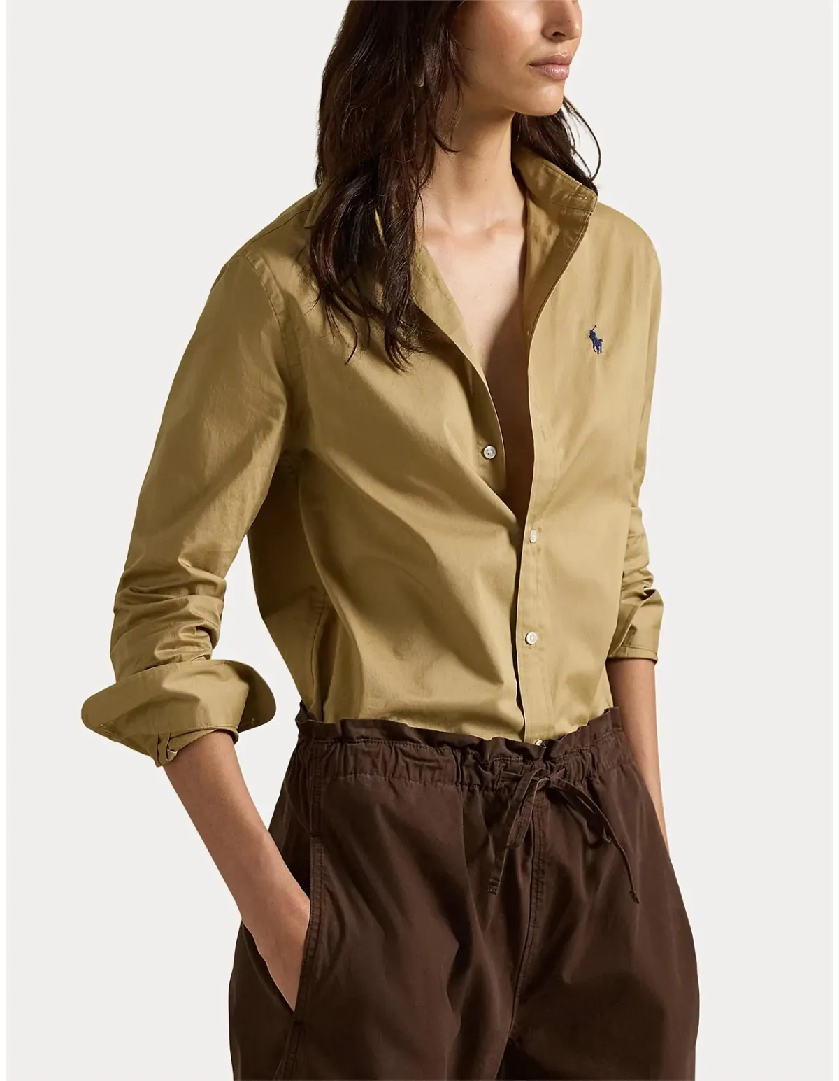Polo Ralph Lauren Classic Fit Cotton Twill Shirt L Beige for rent on The Volte - main image
