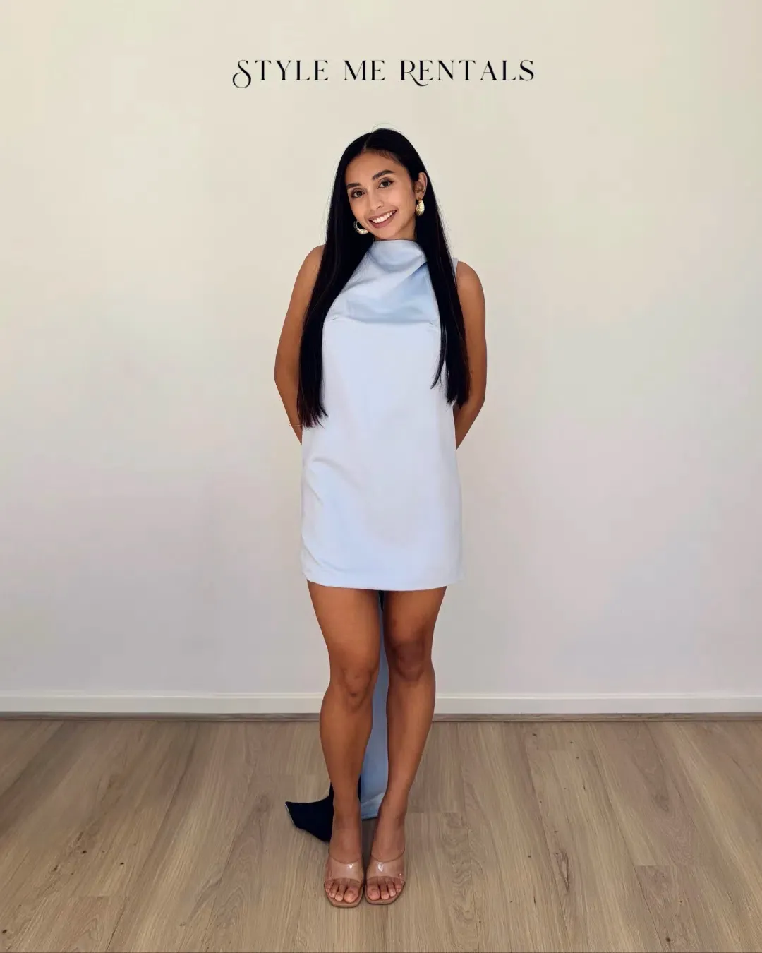 Effie Kats Nikola Mini Dress Ice Blue Size M for rent on The Volte - main image