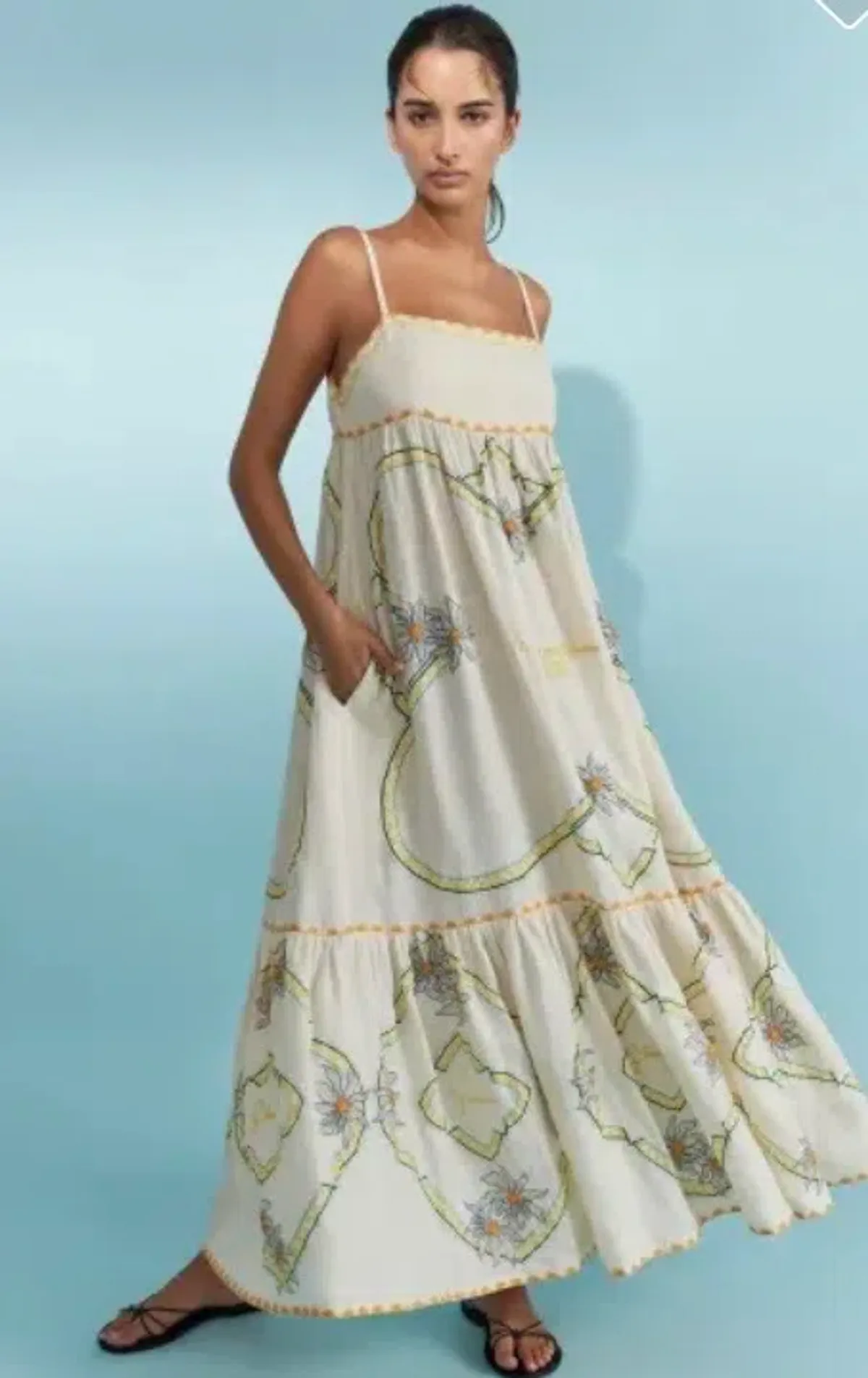 ANTIPODEON FLOWER SEEKER SUN DRESS IN SNOW DROP SIZE 8 for rent on The Volte - main image