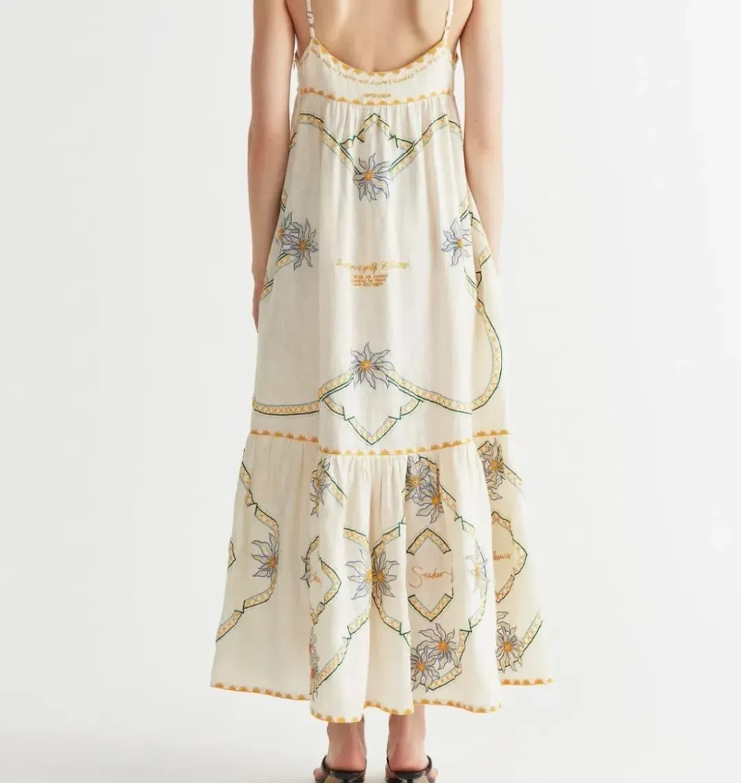 ANTIPODEON FLOWER SEEKER SUN DRESS IN SNOW DROP SIZE 8 for rent on The Volte - main image