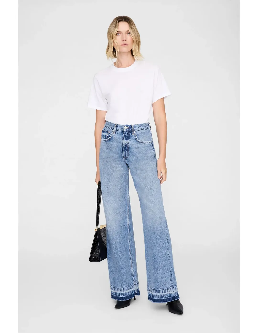 Anine Bing Lewis Straight Leg Jeans Size 28 Caspian Blue for rent on The Volte - main image