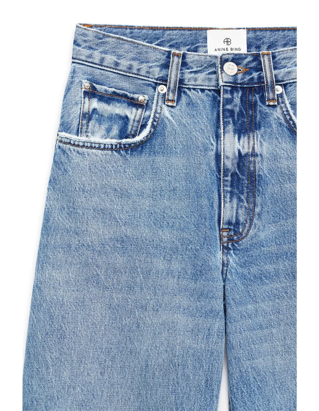 Anine Bing Lewis Straight Leg Jeans Size 28 Caspian Blue for rent on The Volte - main image