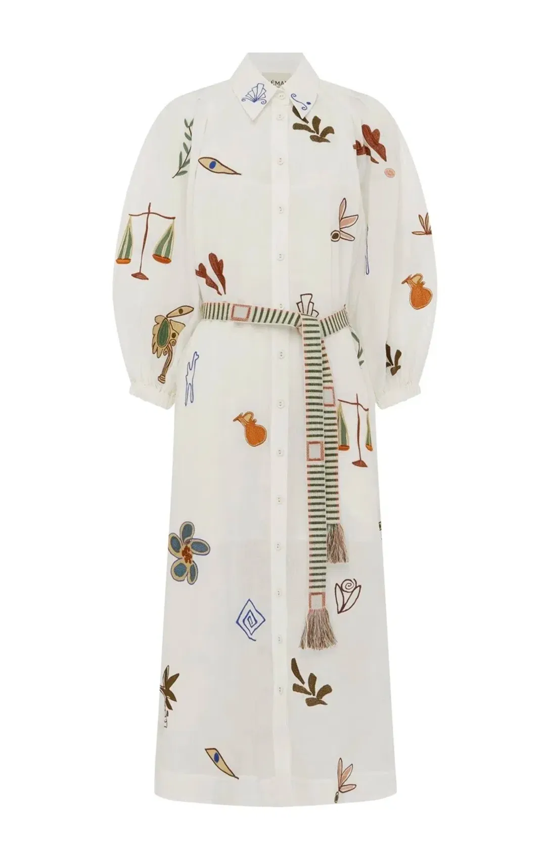 Alemais Mina Embroidered Shirtdress Size 12 fit 14 for rent on The Volte - main image