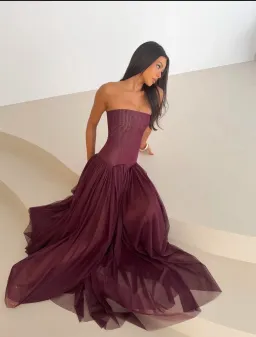 Magic muse dress in colour fig for rent on The Volte - image 6