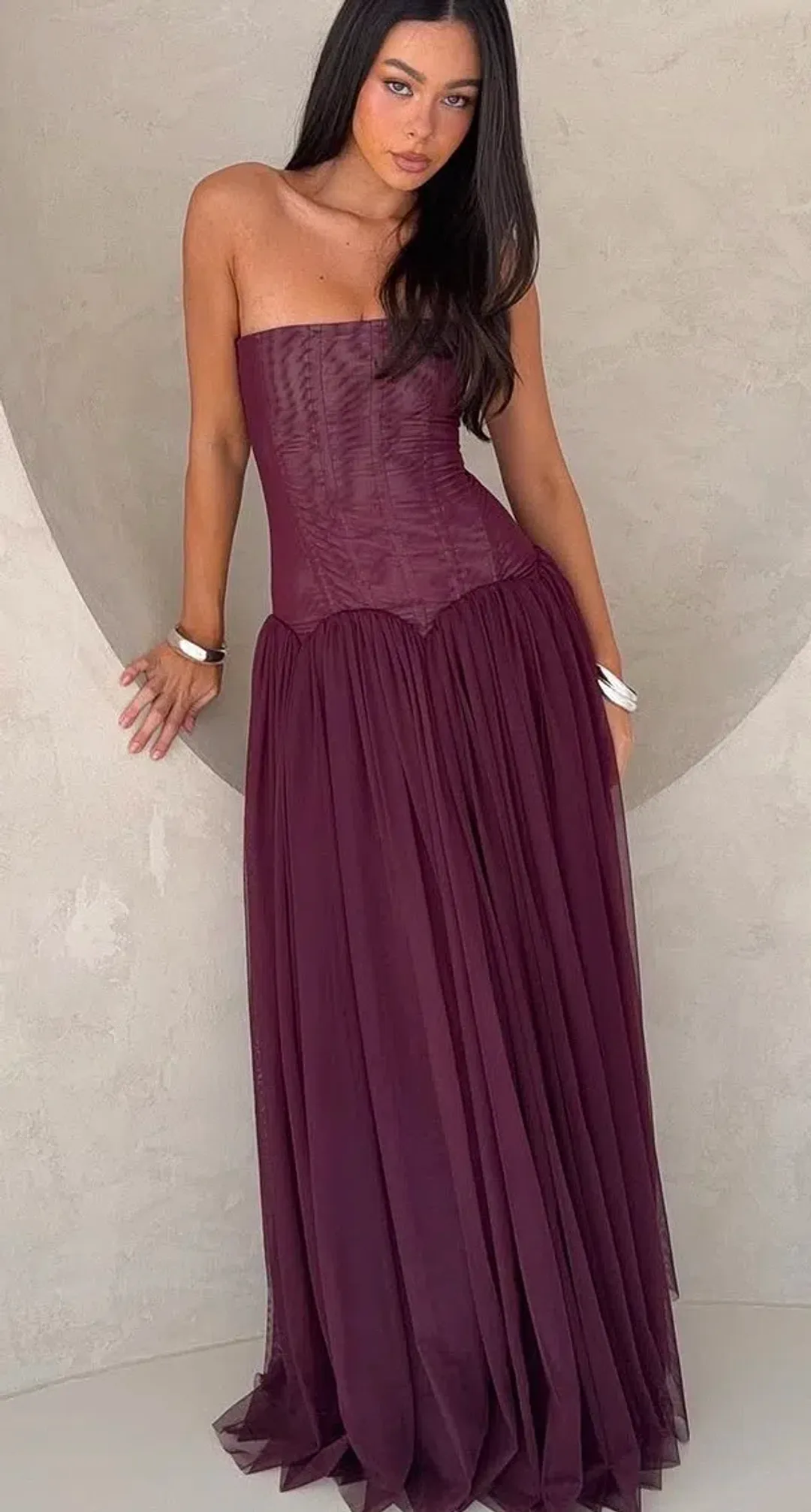 Magic muse dress in colour fig for rent on The Volte - main image