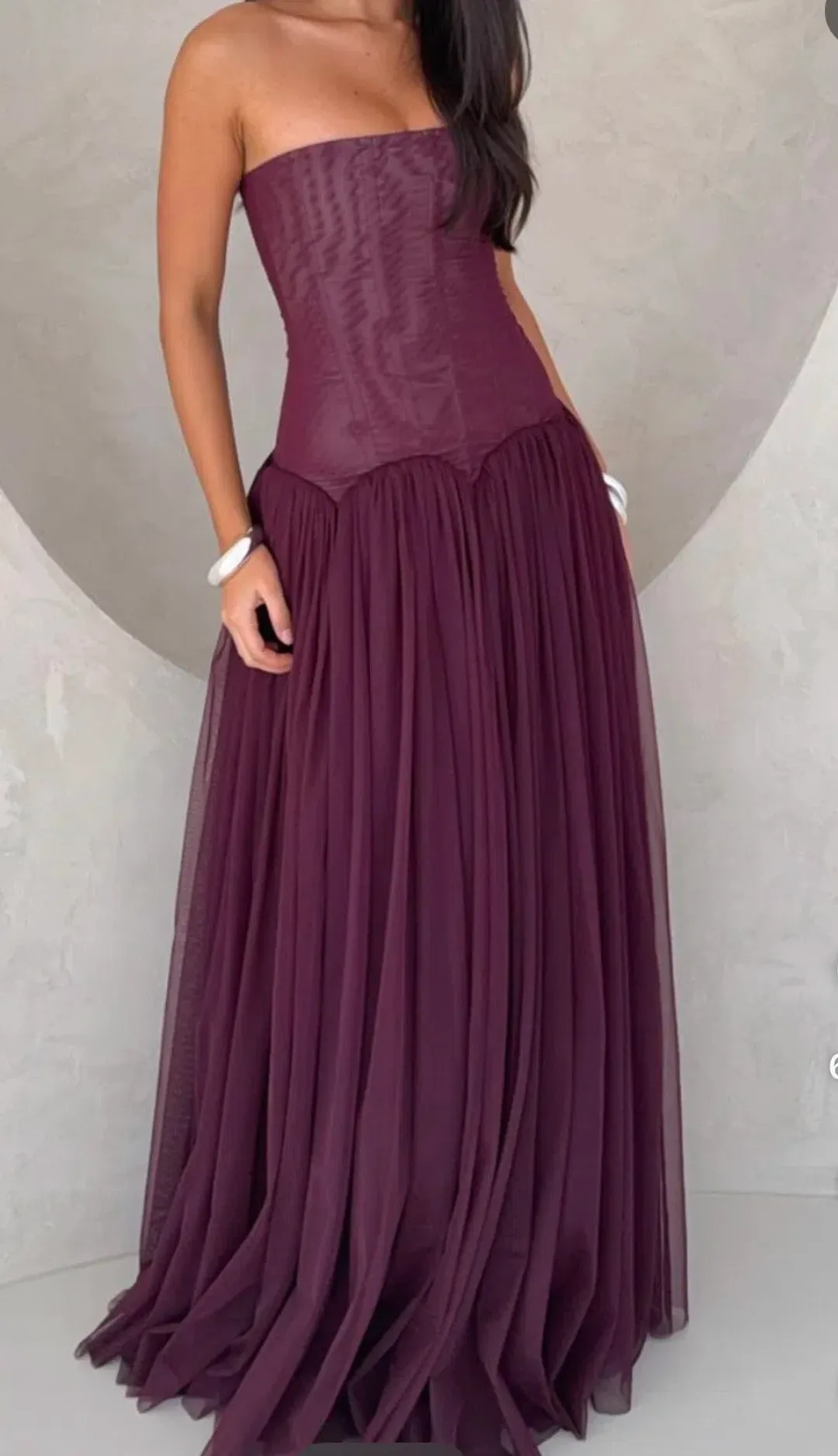 Magic muse dress in colour fig for rent on The Volte - main image