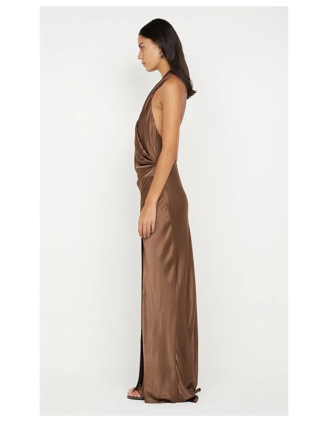Bec + Bridge Elisia Wrap Maxi Dress Size 10 Milk Chocolate for rent on The Volte - main image