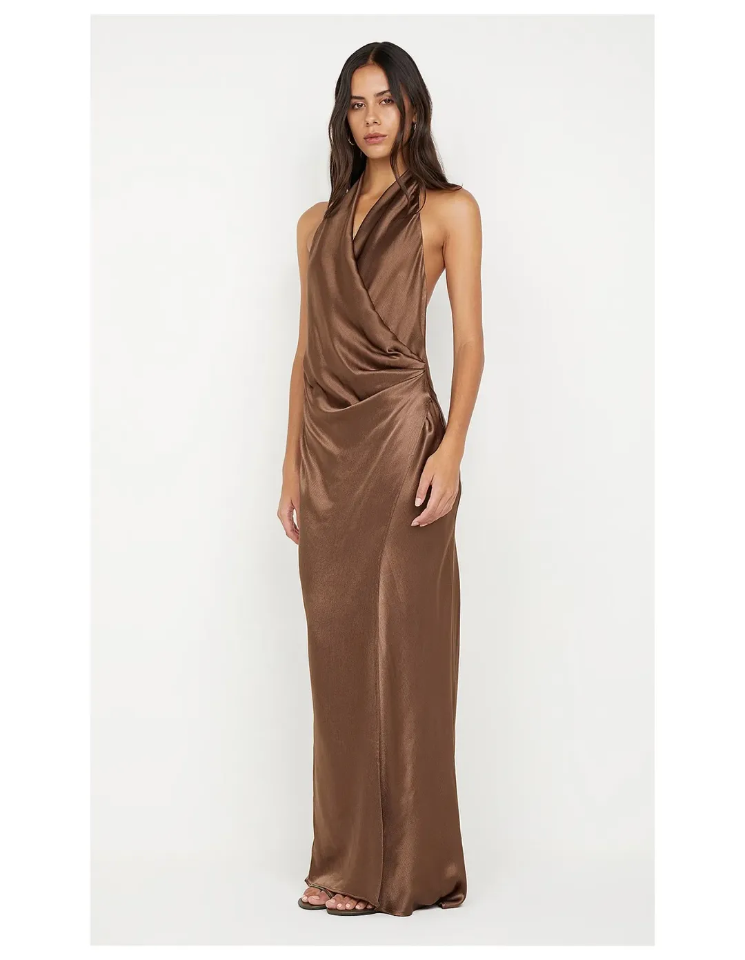 Bec + Bridge Elisia Wrap Maxi Dress Size 10 Milk Chocolate for rent on The Volte - main image
