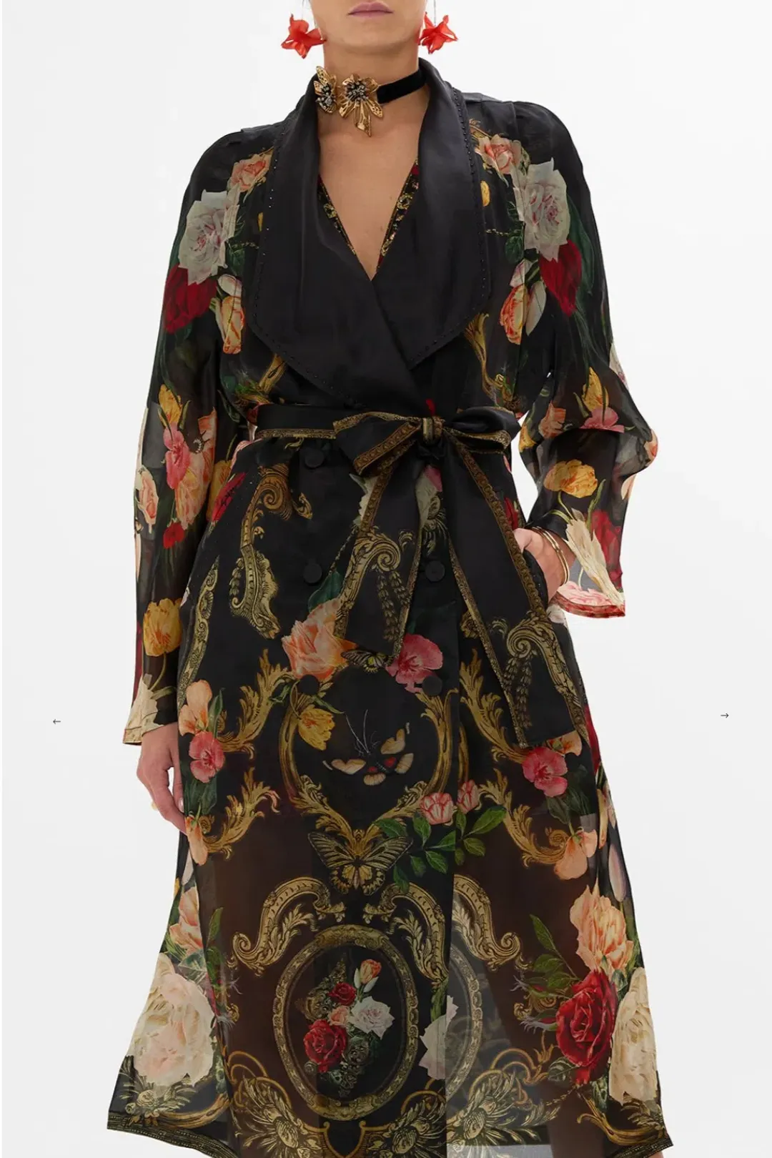 CAMILLA Magic In The Manuscripts Silk Duster | Luxury Resortwear & Event Hire Brisbane for rent on The Volte - main image