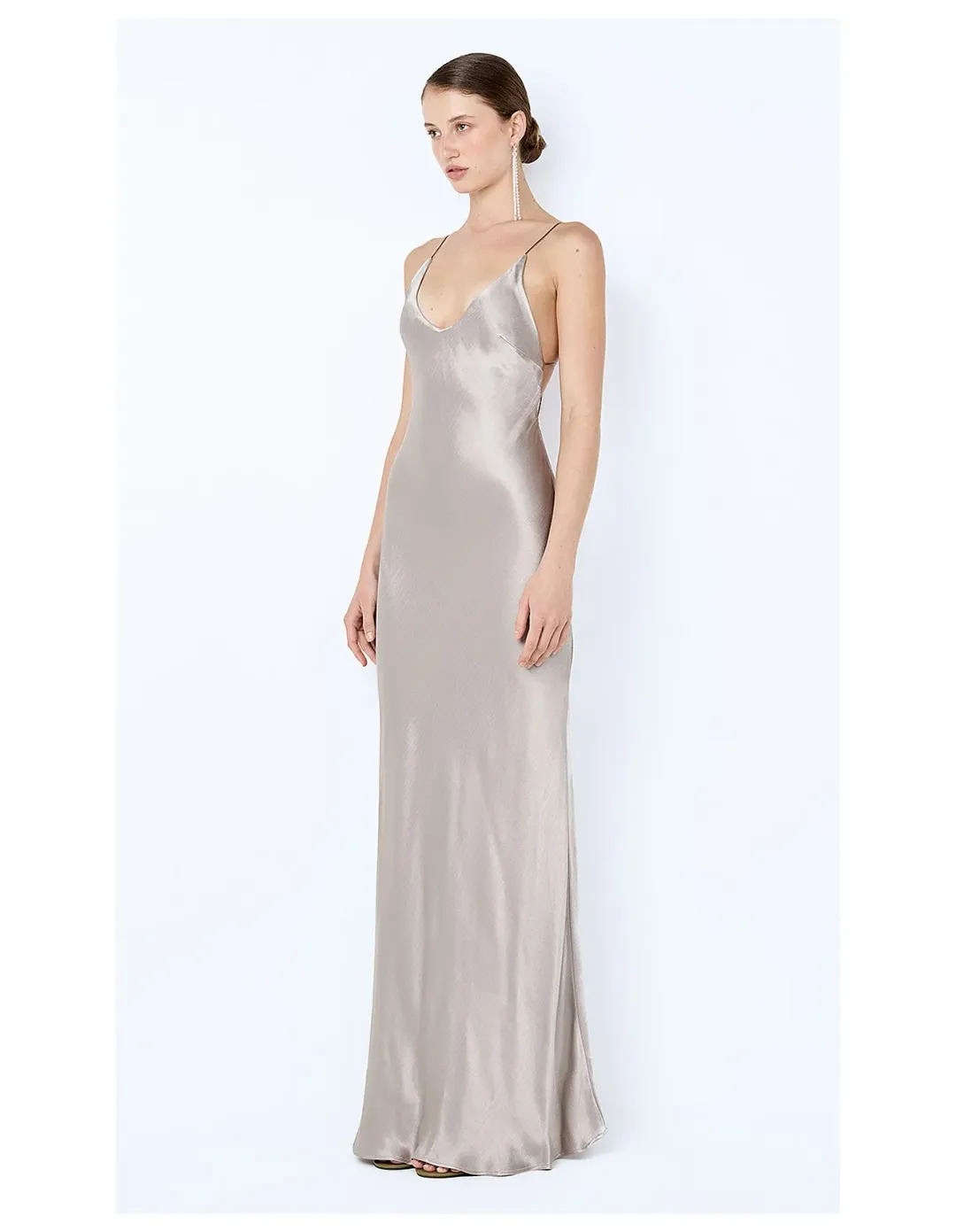 Bec + Bridge Florence Scoop Maxi Dress Size 6 Silver for rent on The Volte - main image