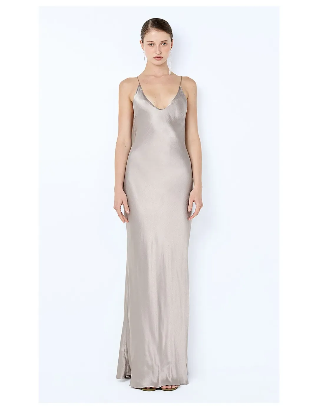 Bec + Bridge Florence Scoop Maxi Dress Size 6 Silver for rent on The Volte - main image