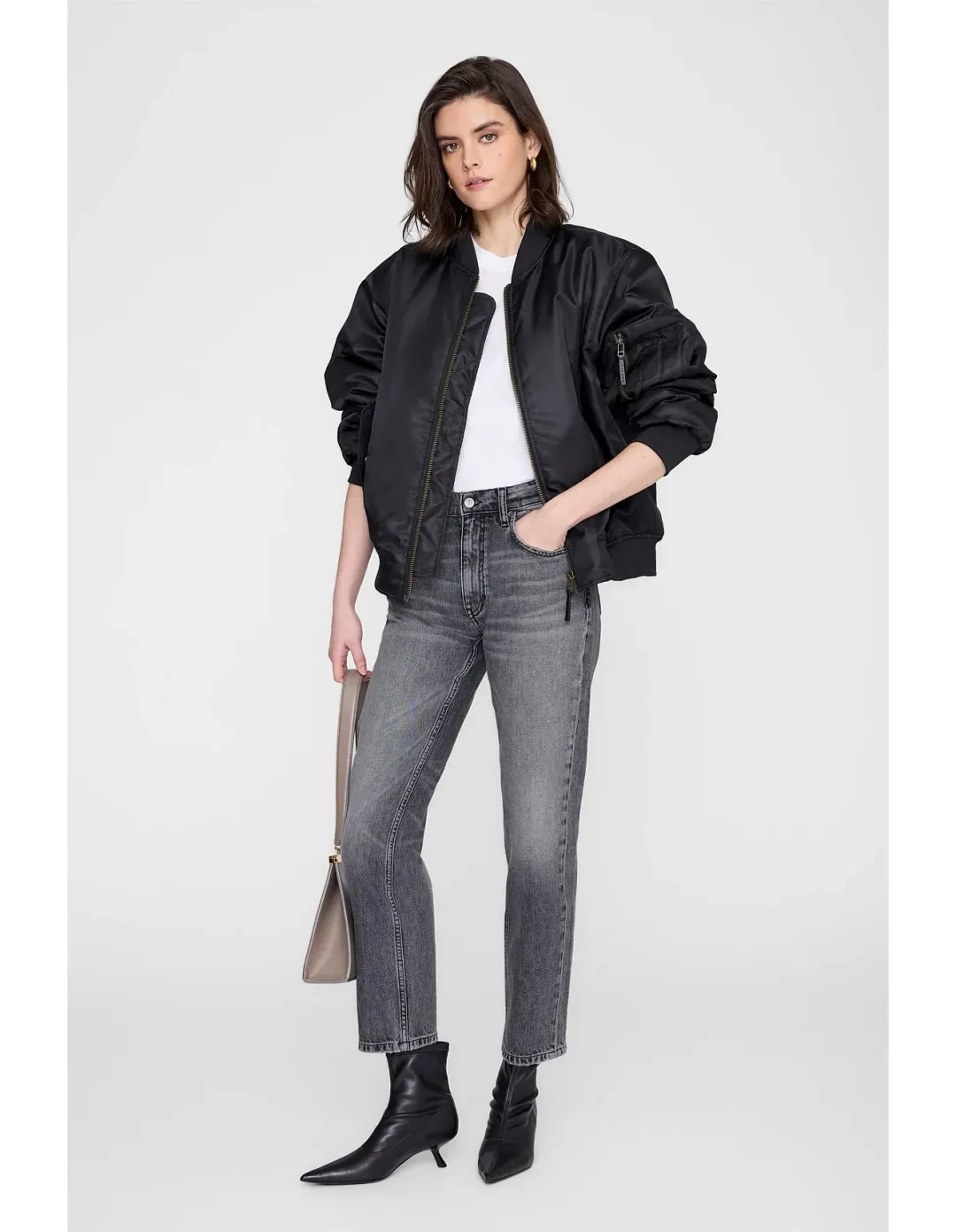Anine Bing Kate Jean Washed Grey Size 24 for rent on The Volte - main image