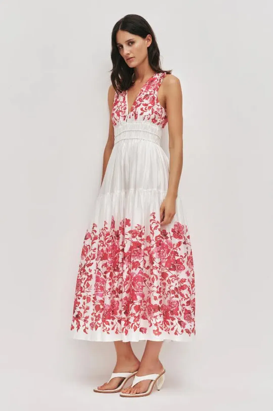 ❤️🌸Brand new AJE Casia Midi Dress - Size 14 - Red & White Floral Outfit 🌸❤️ for rent on The Volte - main image
