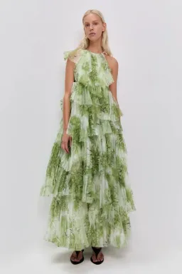 🌿 NEW AJE Westlyn Gown – Olive Native Floral Green – Size 14 Maxi Dress🌿 for rent on The Volte - image 9