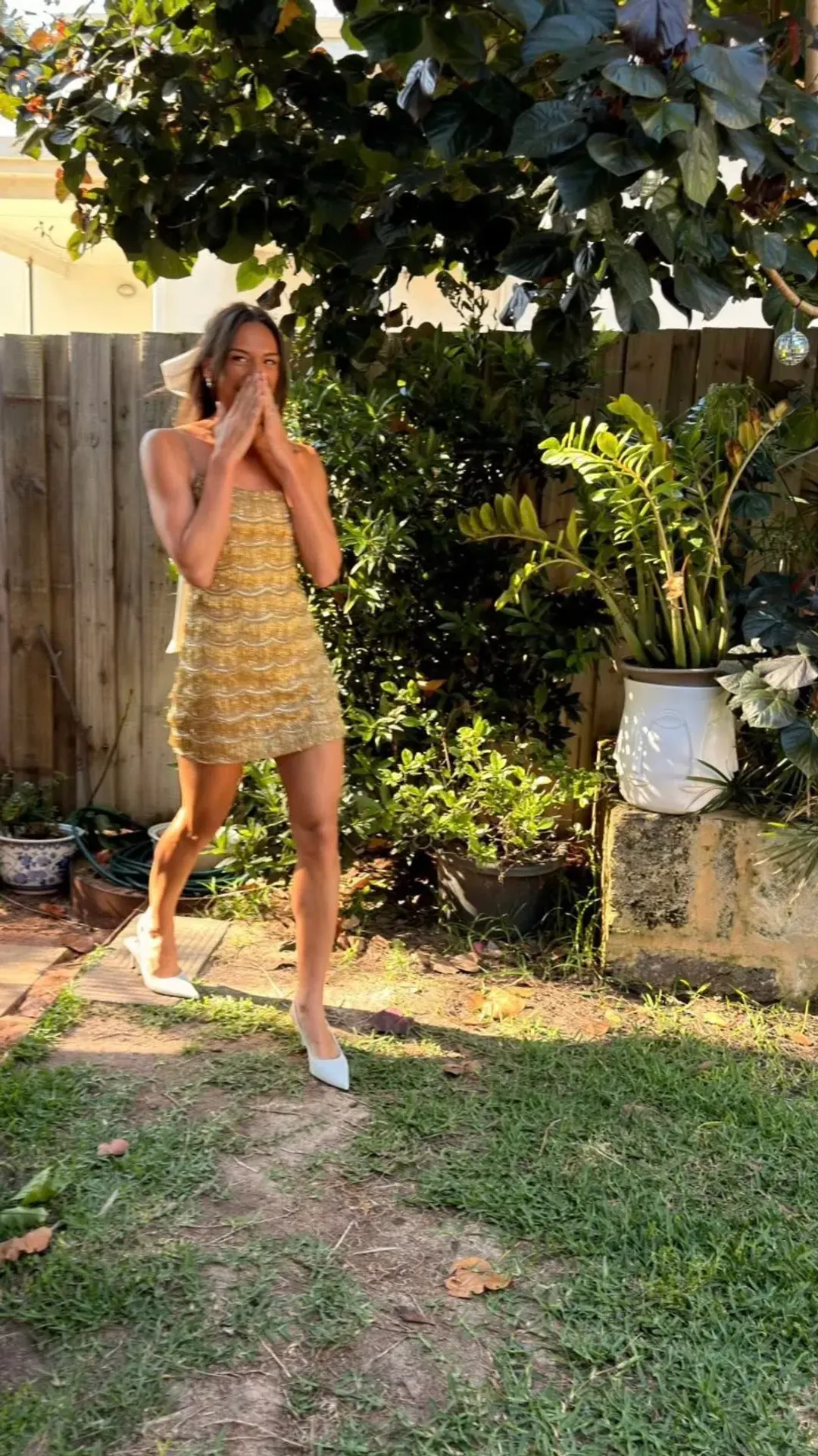 Rachel Gilbert Sadie Mini Gold Size 8  for rent on The Volte - main image