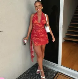 Benni Penelope Halter Mini Dress - Hibiscus Floral Size 12 for rent on The Volte - image 2