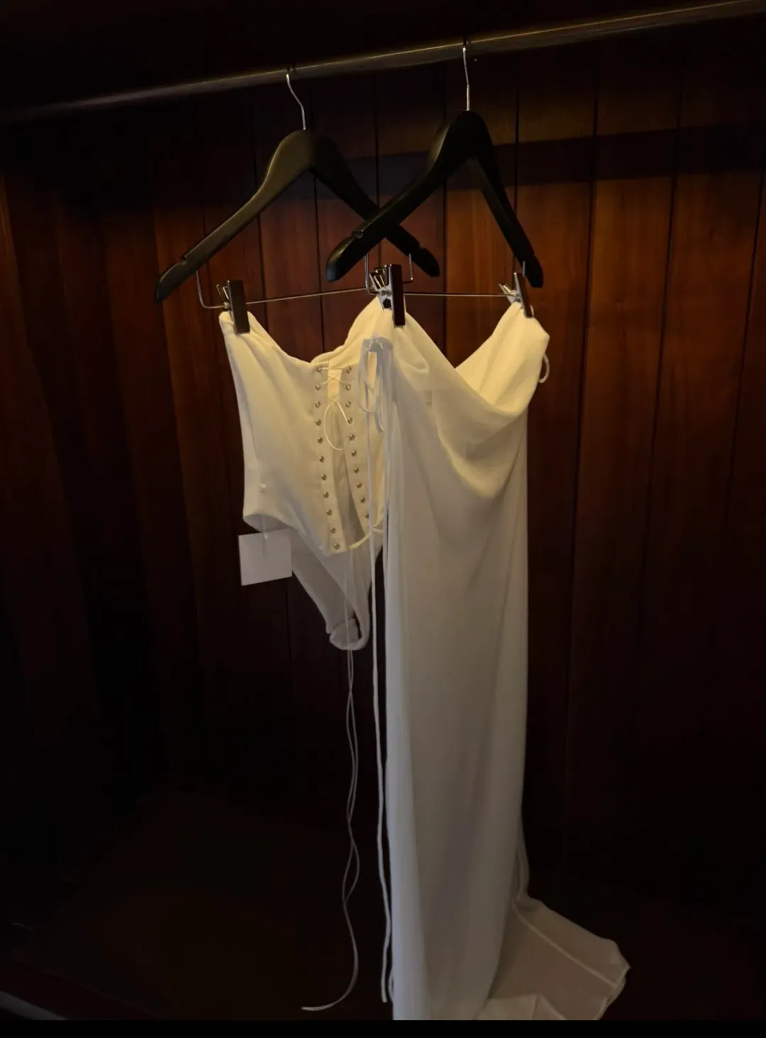 Natalie Rolt Verity Bustier and Allira Skirt maxi white size 0 (AUS 6) for rent on The Volte - main image