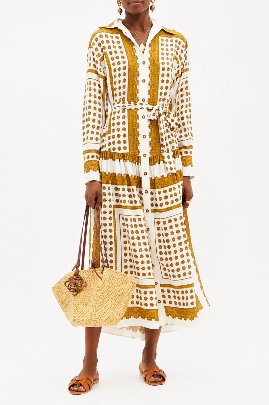Zimmermann Dot Scarf Midi Shirt Dress Size 1 AU 10 for rent on The Volte - main image
