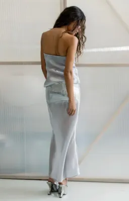 Mode Mischief Melt Max Dress XXS Silver for rent on The Volte - image 3