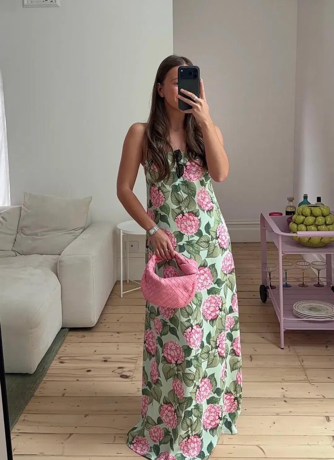 Alessia Dress | Pink Jardin - Size 8 for rent on The Volte - main image