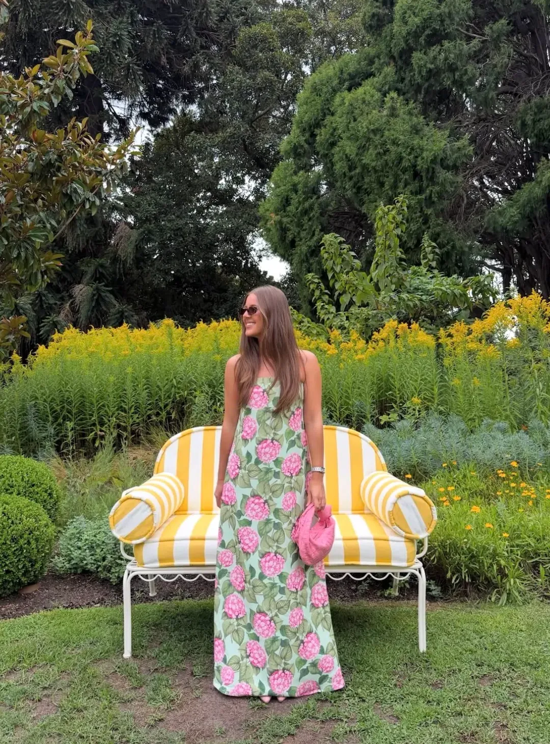 Alessia Dress | Pink Jardin - Size 8 for rent on The Volte - main image