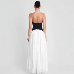 LEAU Harlowe Corset Maxi Dress In Black And White Size XS (6-8) for rent on The Volte - image 3