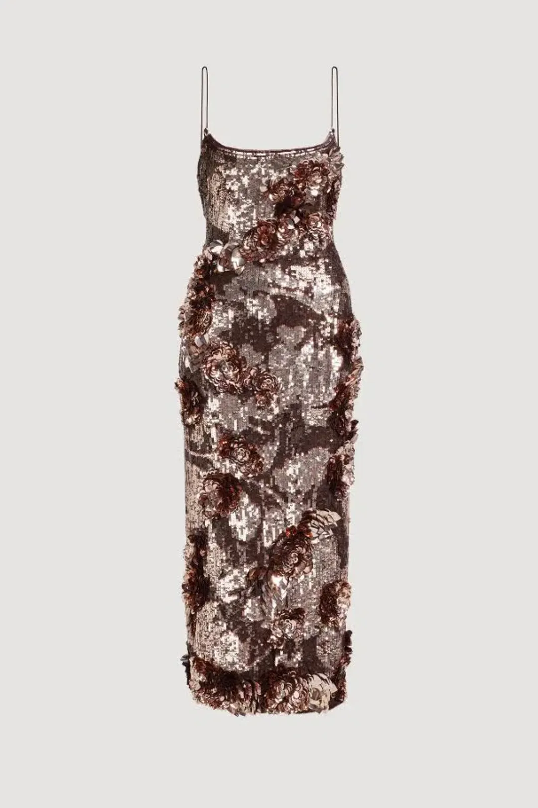 🤎 BRAND NEW AJE Halo Midi Sequin Dress – Size 8 - Chocolate Brown - Formal Outfit🤎 for rent on The Volte - main image