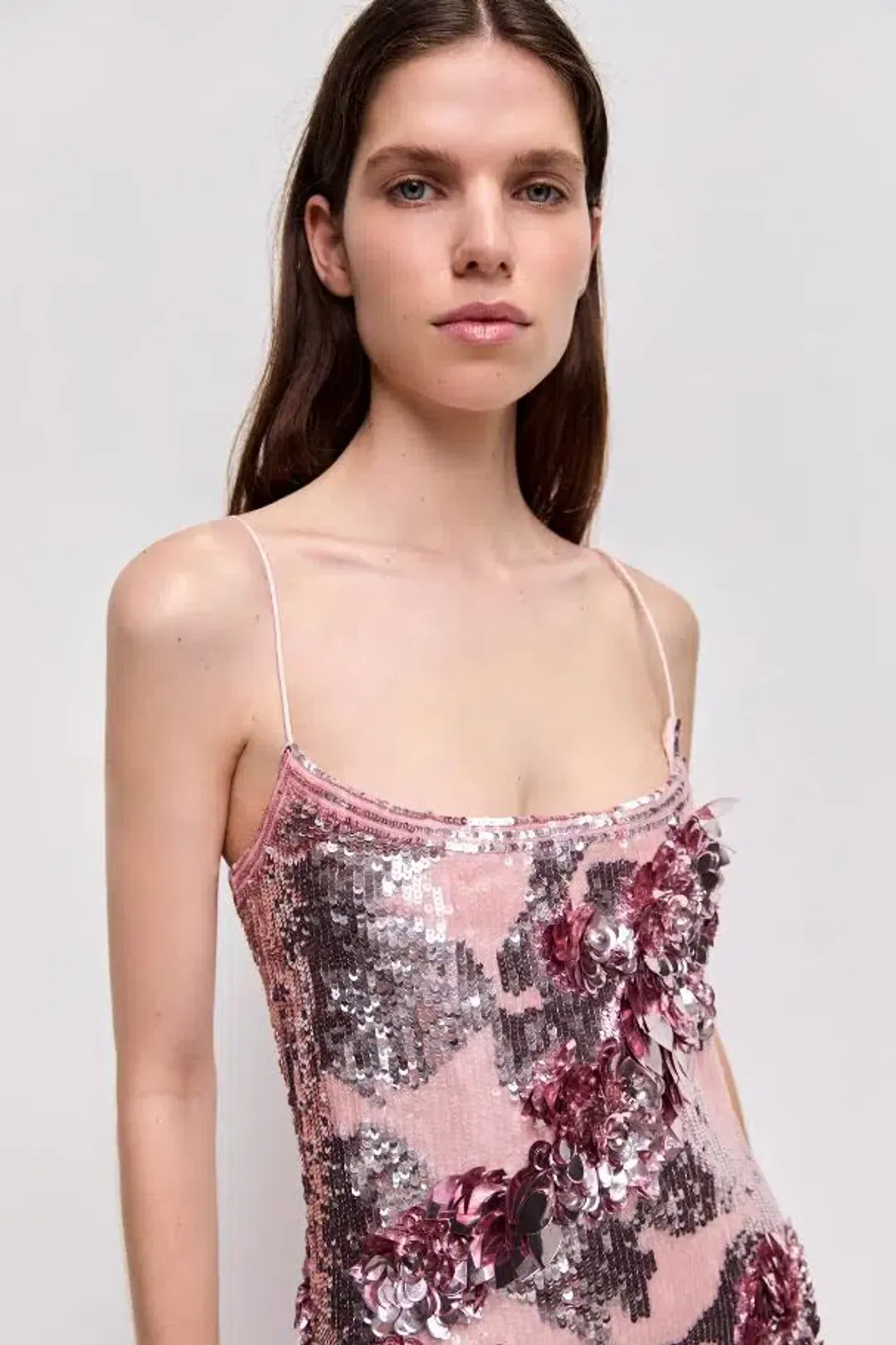 💎🩷  NEW AJE Halo Mini Sequin Dress – Fawn Pink – Size 8 AU 🩷💎 for rent on The Volte - main image
