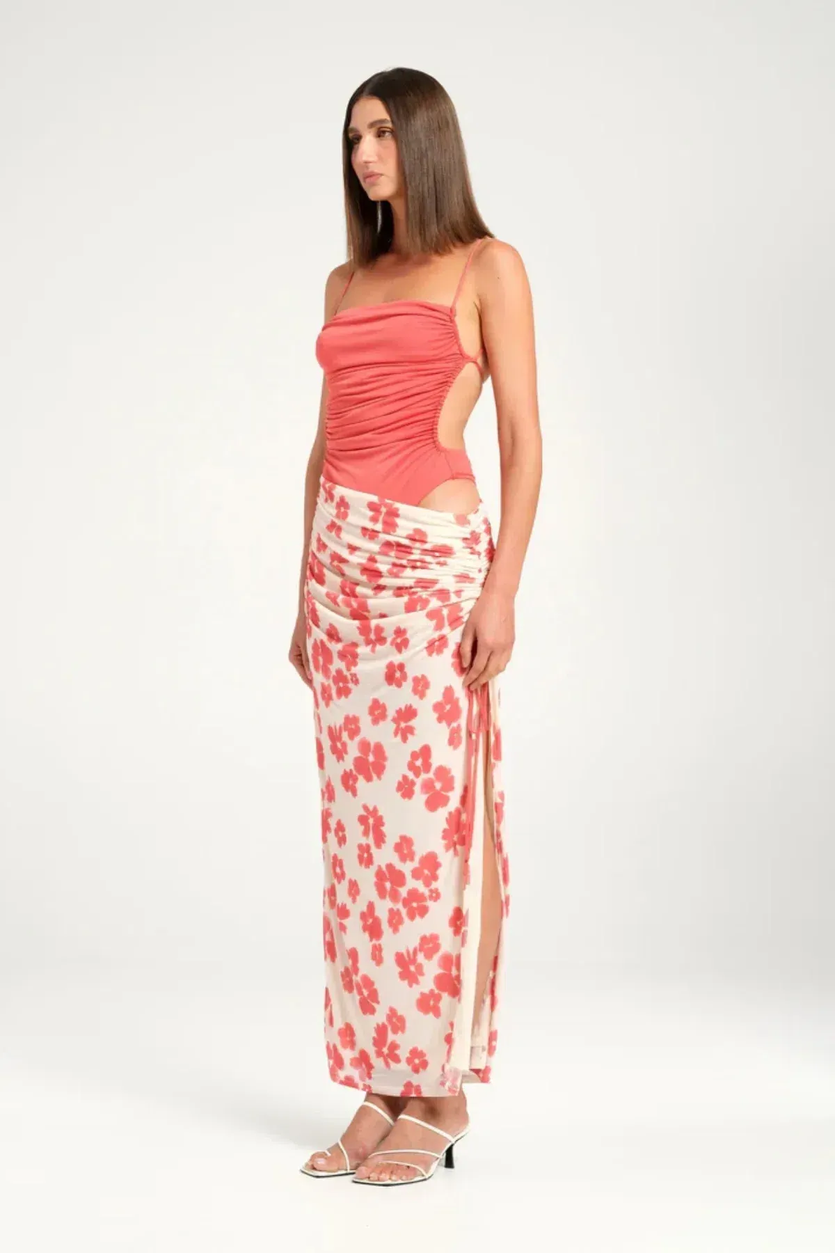 BENNI Miro Maxi Dress In Blushwood | Size AU 8 for rent on The Volte - main image