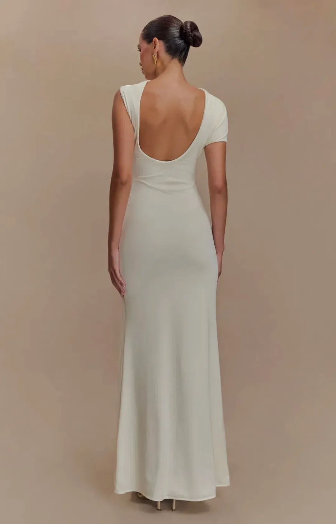 MESHKI - Kaida Slinky Maxi Dress With Hardware - Ivory - Size XS/6 AU for rent on The Volte - main image