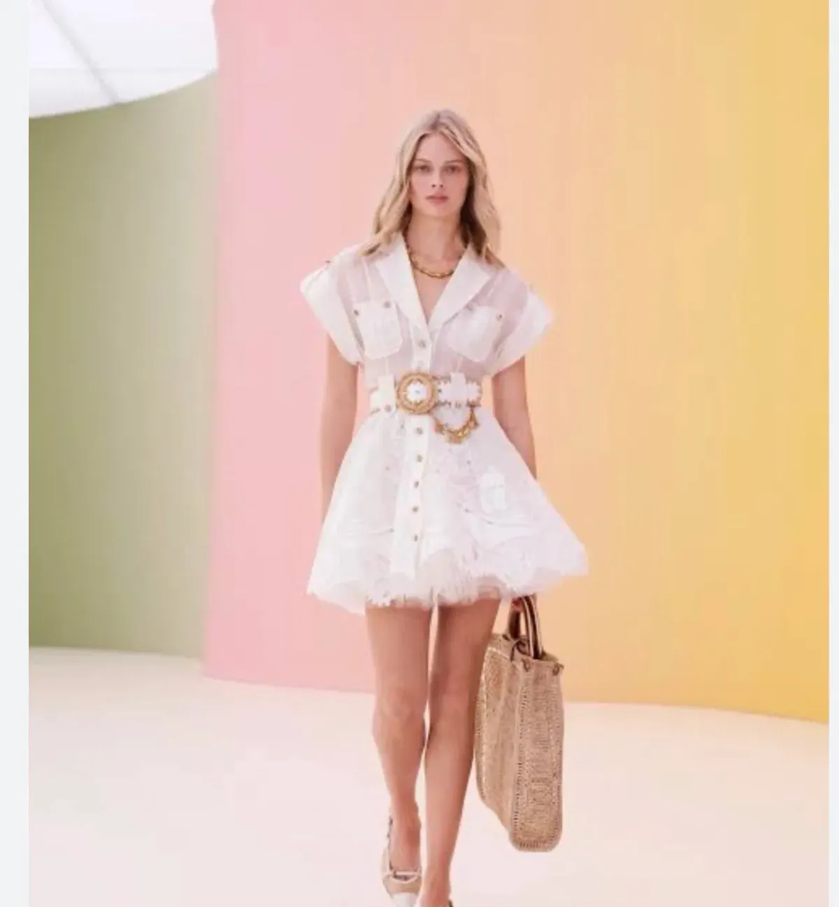 Zimmermann Postcard Mini dress White Size 1/AU 10 for rent on The Volte - main image