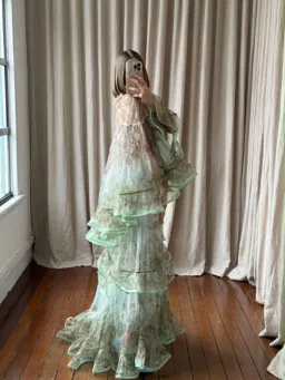 ZIMMERMANN CRUSH EMBELLISED BLOUSE AND FLUTTER MAXI SKIRT for rent on The Volte - image 2