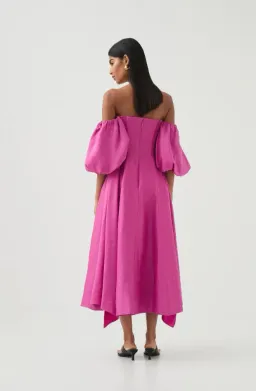 Aje Incarnation Midi Dress Magenta Size AU 12  for rent on The Volte - image 4