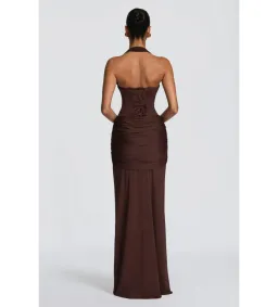 Babyboo Gia Maxi Dress Plum Brown Size 8 for rent on The Volte - image 2