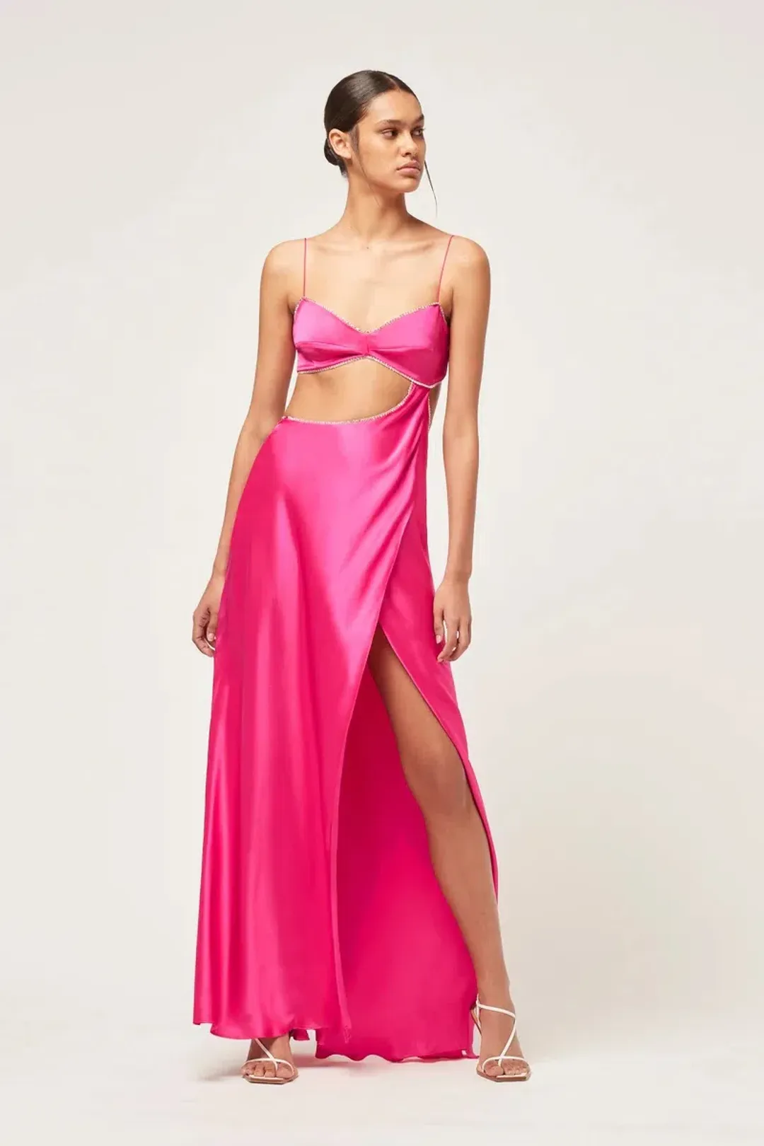 Michael Lo Sordo Symic Crystalline Luna Maxi Dress Pink Size 4 for rent on The Volte - main image