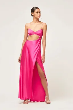 Michael Lo Sordo Symic Crystalline Luna Maxi Dress Pink Size 4 for rent on The Volte - image 2