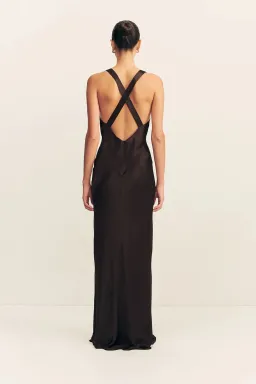 Shona Joy, Signature la lune plunged cross back maxi dress - Black for rent on The Volte - image 4