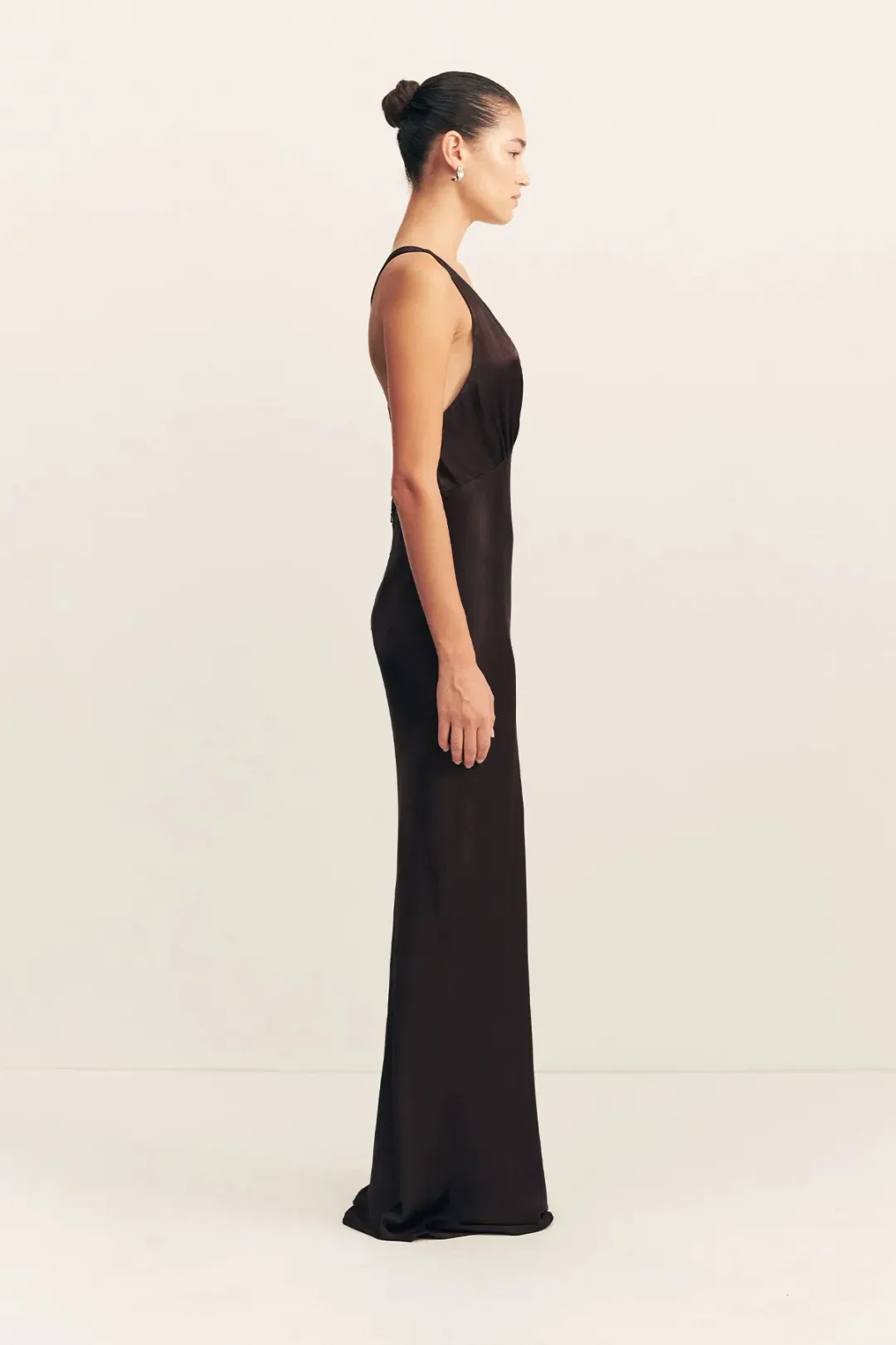 Shona Joy, Signature la lune plunged cross back maxi dress - Black for rent on The Volte - main image