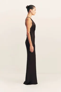 Shona Joy, Signature la lune plunged cross back maxi dress - Black for rent on The Volte - image 3