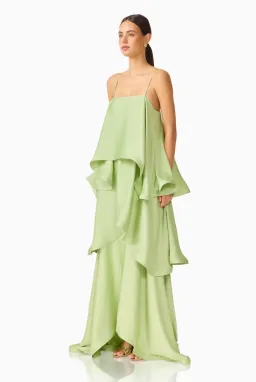 Elliatt Tilly Tiered Maxi Dress in Sage Green sz 14 for rent on The Volte - image 2