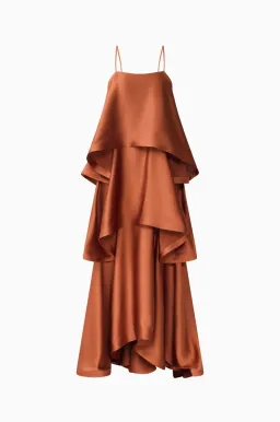 Elliatt Tilly Tiered Maxi Dress in Chestnut Brown sz 12 for rent on The Volte - image 3