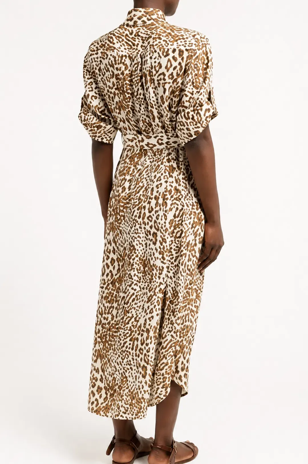 Zimmermann Leopard Utility Shirt Dress With Belt Size 2 / AU 10-12 / US 6-8 for rent on The Volte - main image