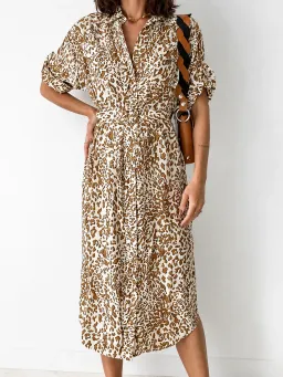 Zimmermann Leopard Utility Shirt Dress With Belt Size 2 / AU 10-12 / US 6-8 for rent on The Volte - image 1