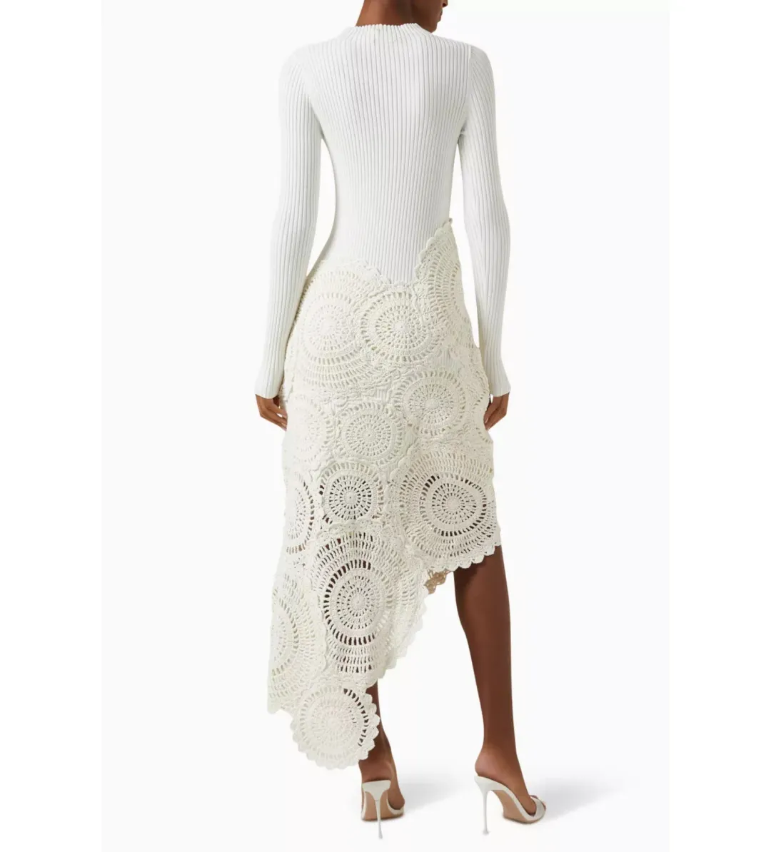 Aje Mosaic Crochet Midi Dress Ivory Size Small / AU 8 for rent on The Volte - main image