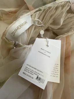 Zimmermann Natura Tiered Floral Silk Halter Neck Midi Dress Cream Peach Size 8 / 0 — Wedding Guest, Races, Cocktail for rent on The Volte - image 28