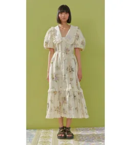 Alémais Margot Midi Dress Cream Size 12 for rent on The Volte - image 1