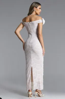 Bella Barnett Neela Romantic Contour Off Shoulder Pearl Floral Maxi Dress for rent on The Volte - image 2