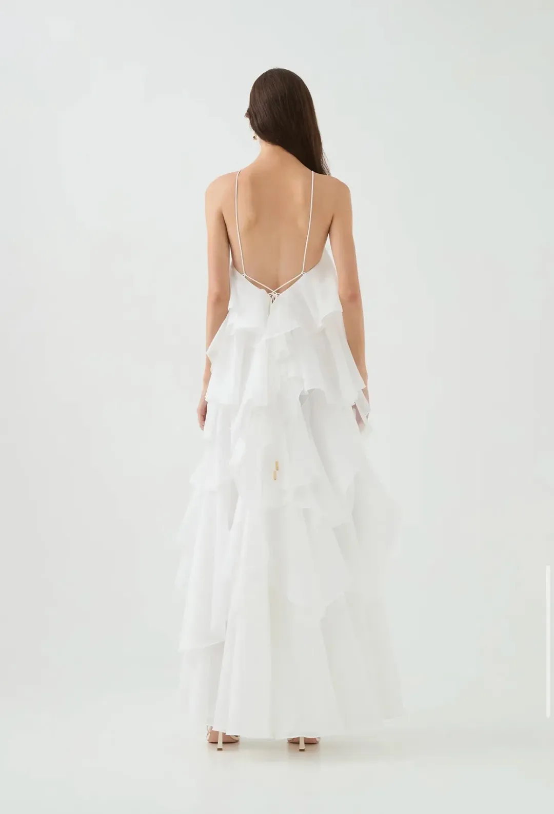 AJE WHITE PANDOREA LAYERED MAXI DRESS for rent on The Volte - main image